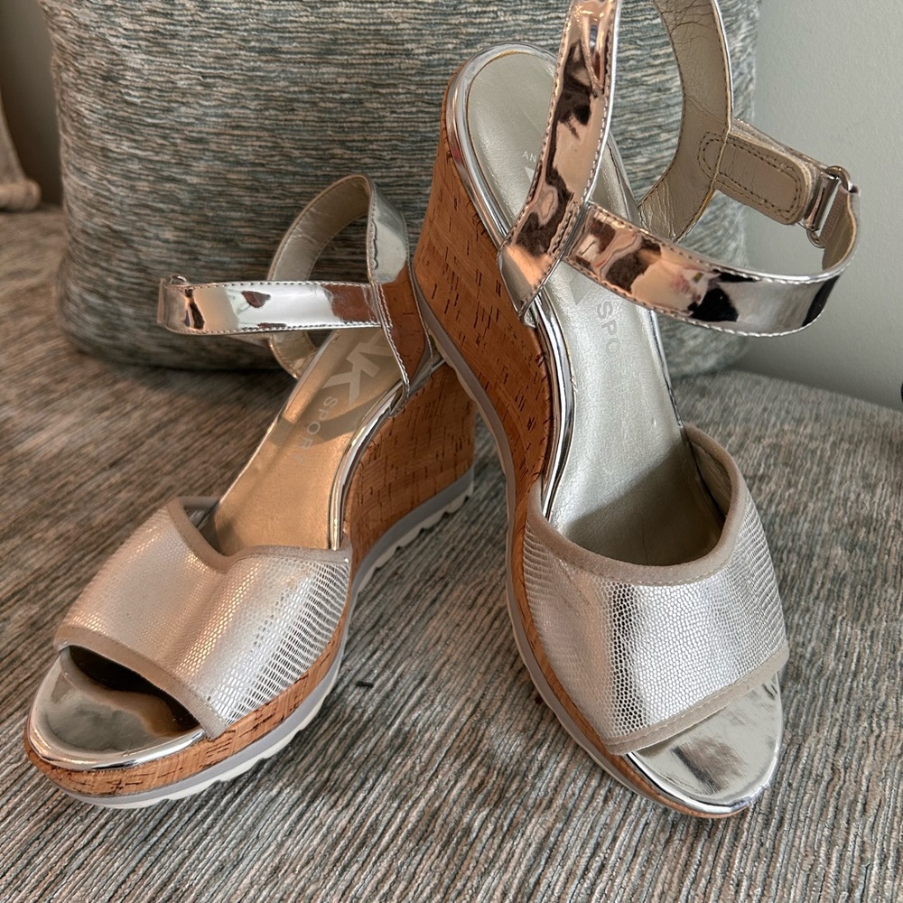 Anne Klein Sport Metallic Wedge Sandals